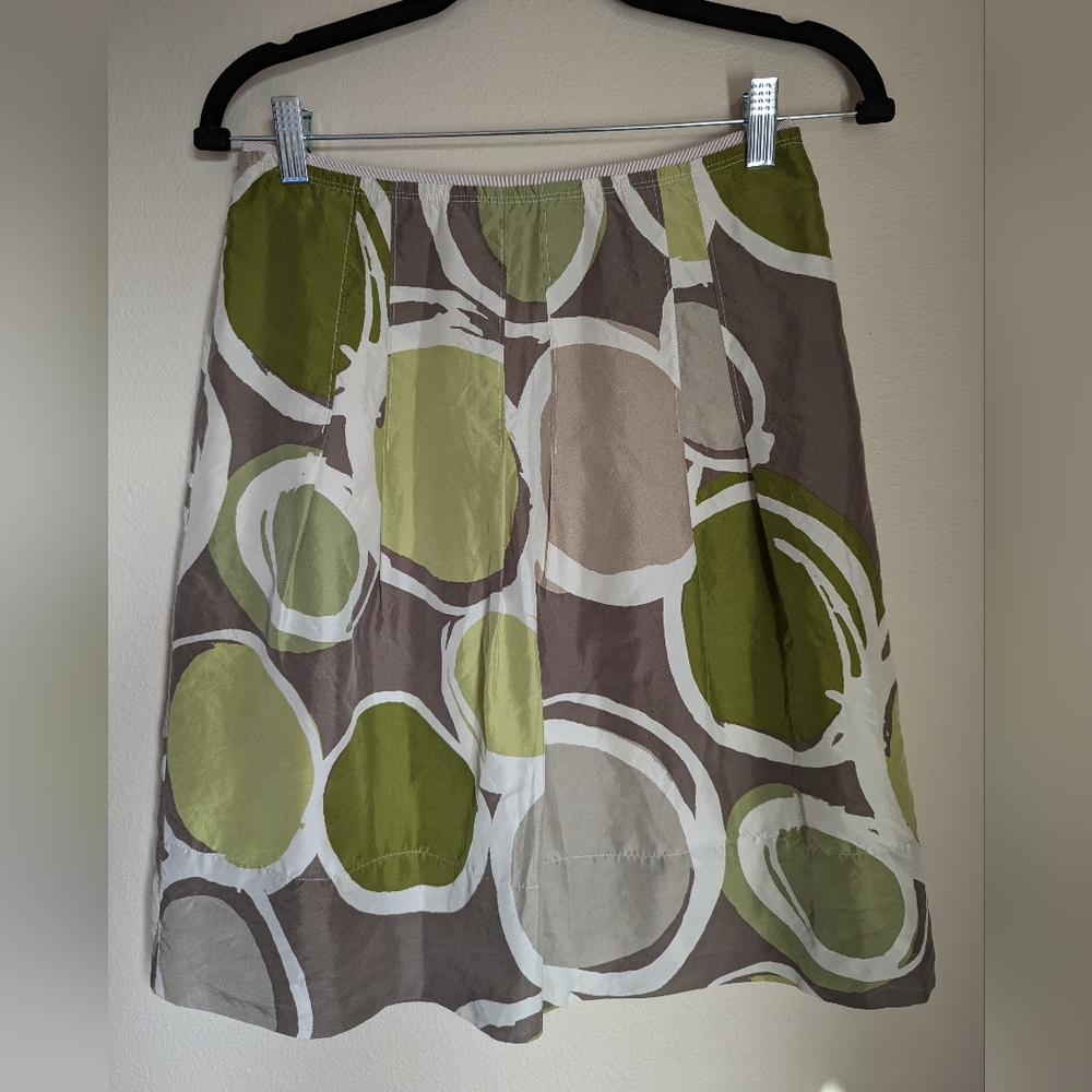Banana Republic Green Patterned Skirt Size 0